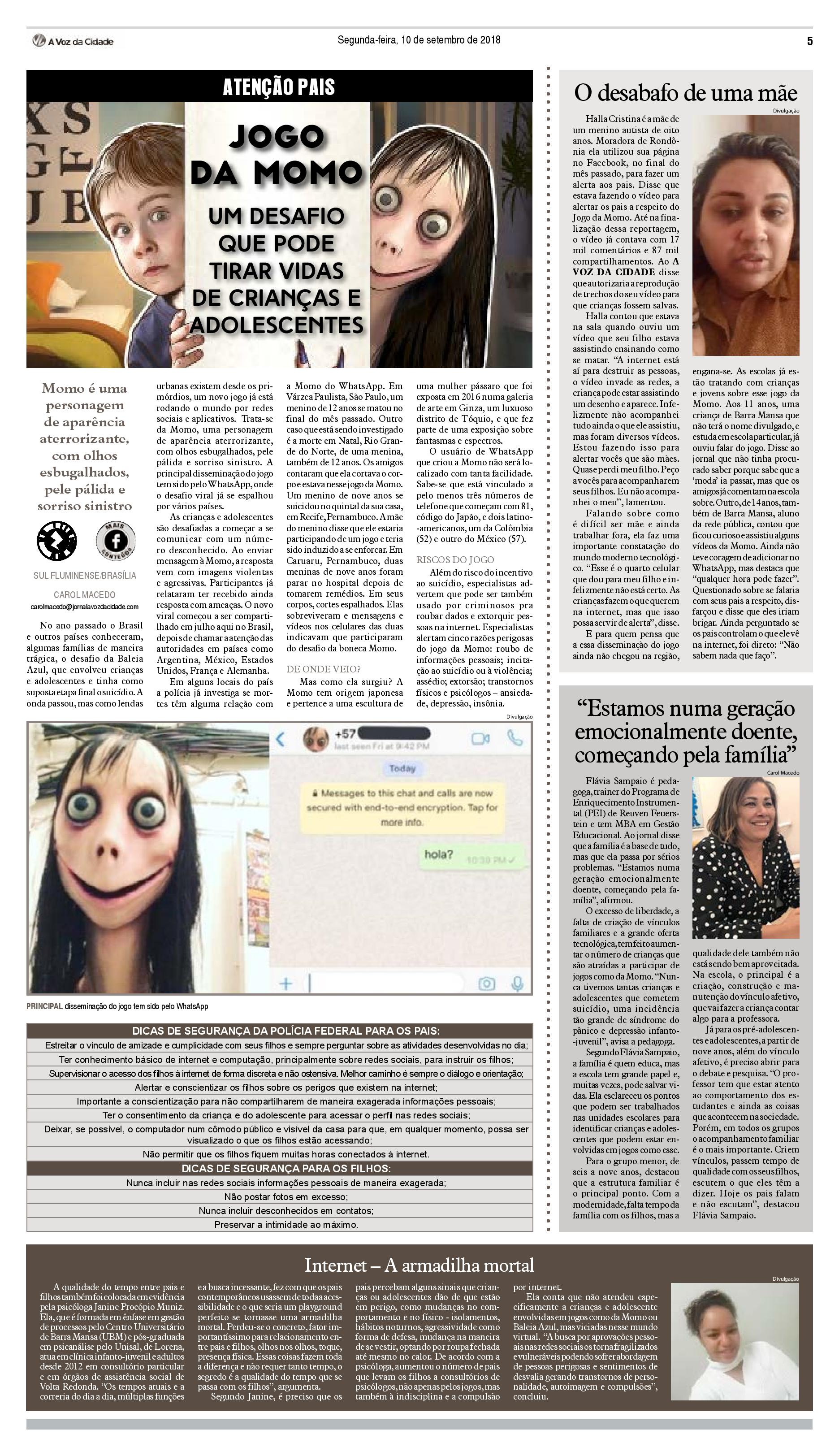 Jornal Atual - Jogo da boneca Momo já causa problemas entre jovens