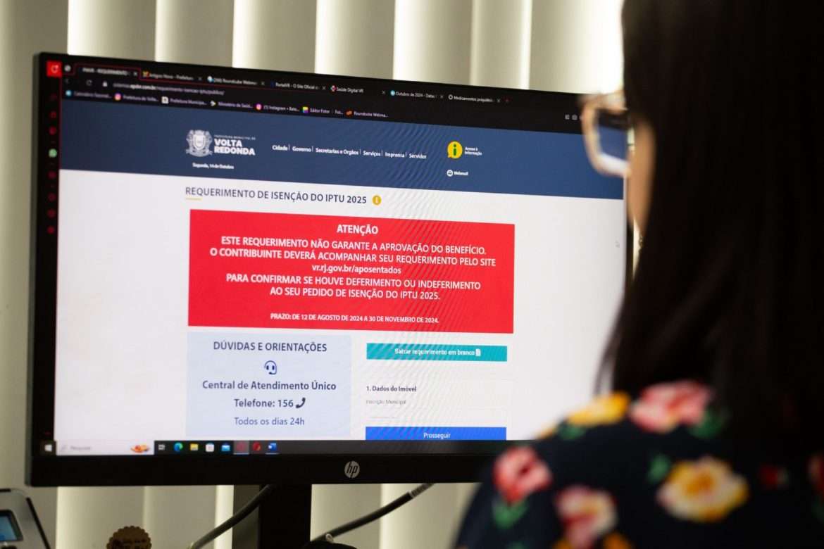 desconto de até 50% no iptu 2025 para aposentados já está disponível pela internet em volta redonda cris oliveira secom
