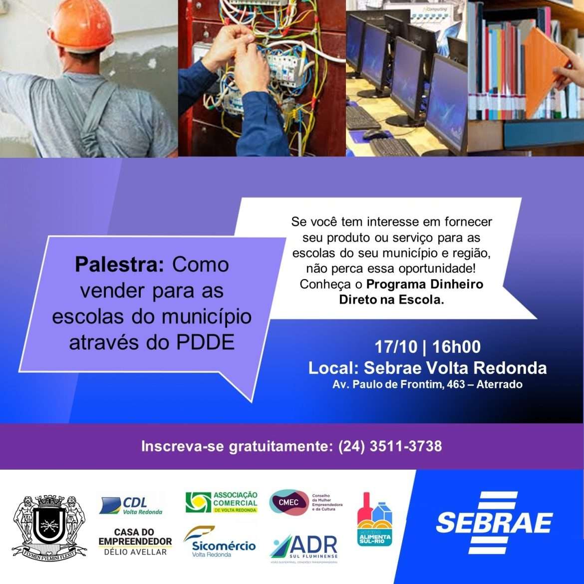 proprietários de pequenos negócios de volta redonda serão orientados sobre como vender e prestar serviços para escolas locais reprodução secom