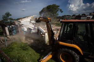 nova etapa da obra de reforma e ampliação da escola palmares, em volta redonda divulgação secom11