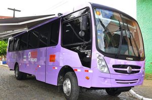 Ônibus lilás no parque mambucada arquivo vc