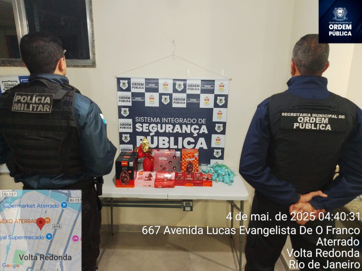 agentes da ordem pública de volta redonda detêm suspeito de furtar igreja divulgação semop1