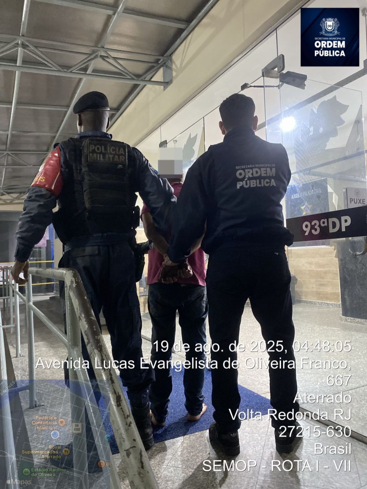 homem que tentava furtar clínica odontológica em volta redonda é flagrado pela patrulha de proteção comercial divulgação semop