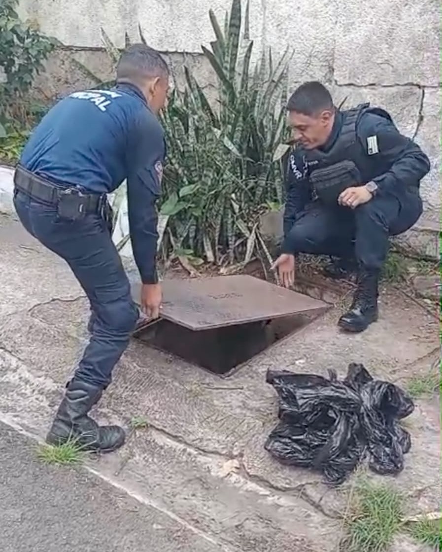 homem é flagrado pela gmvr por furto de tampa de bueiro divulgação semop11 homem é flagrado pela gmvr por furto de tampa de bueiro divulgação semop11