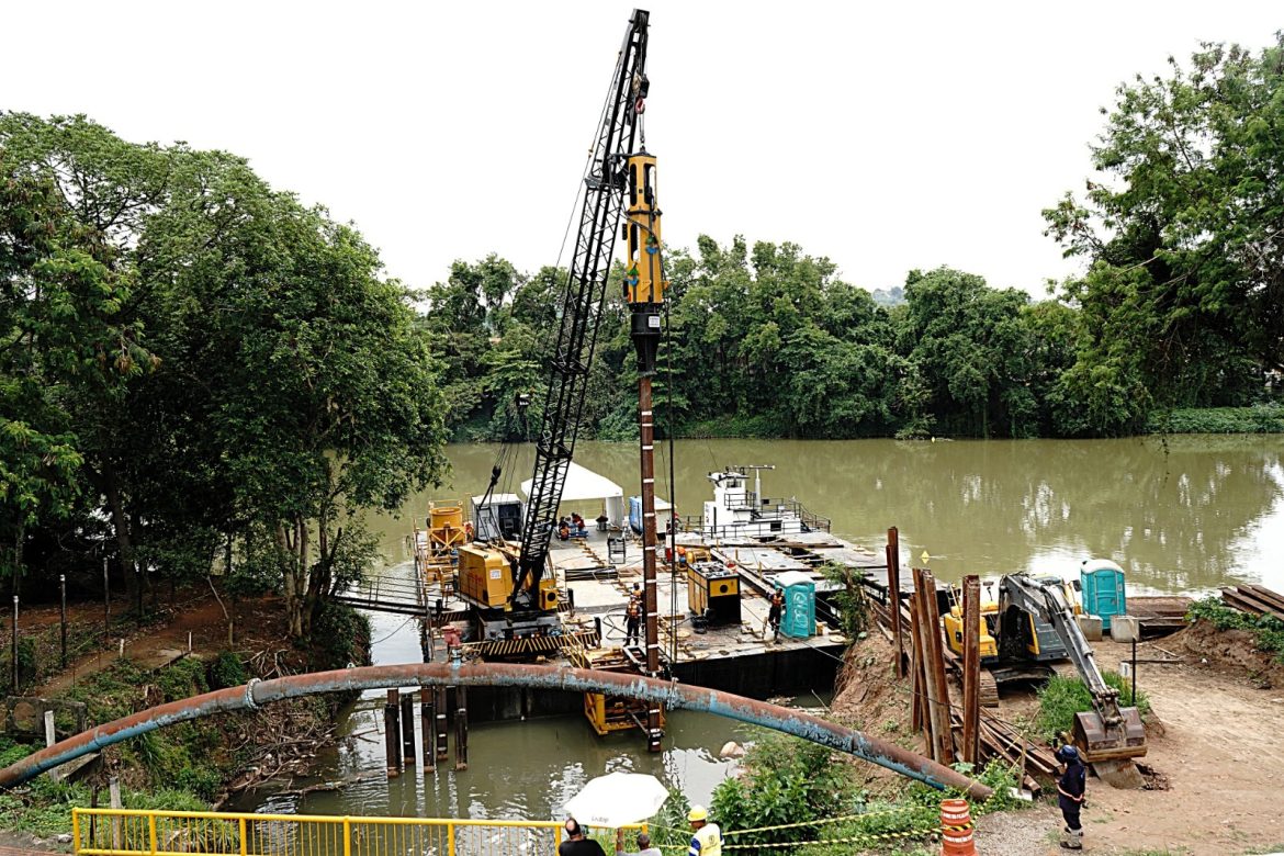 preparação das fundações da nova ponte sobre o paraíba do sul, em volta redonda, é iniciada geraldo gonçalves pmvr 1