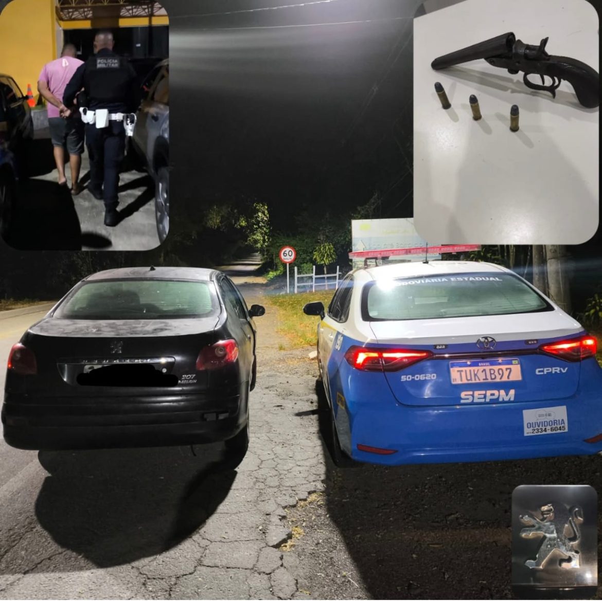 cprv apreende arma e detém motorista durante blitz em piraí divulgação